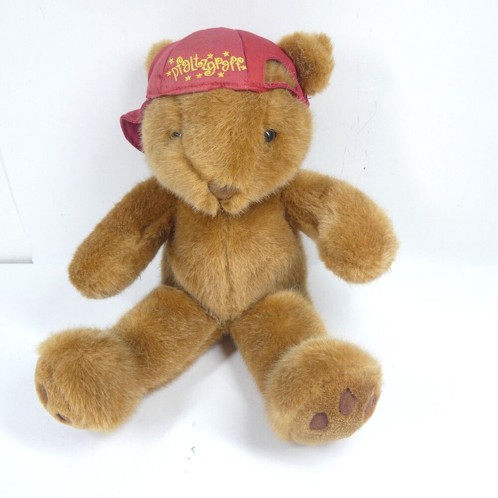 Pfaltzgraff Teddy Bear Plush w/ Baseball Cap Hat 14" Vintage 1993